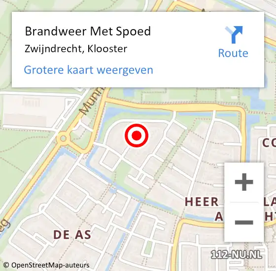 Locatie op kaart van de 112 melding: Brandweer Met Spoed Naar Zwijndrecht, Klooster op 10 oktober 2024 09:57