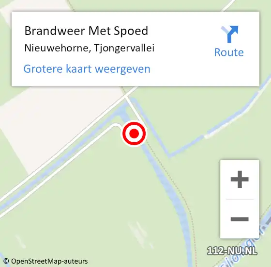 Locatie op kaart van de 112 melding: Brandweer Met Spoed Naar Nieuwehorne, Tjongervallei op 10 oktober 2024 09:58