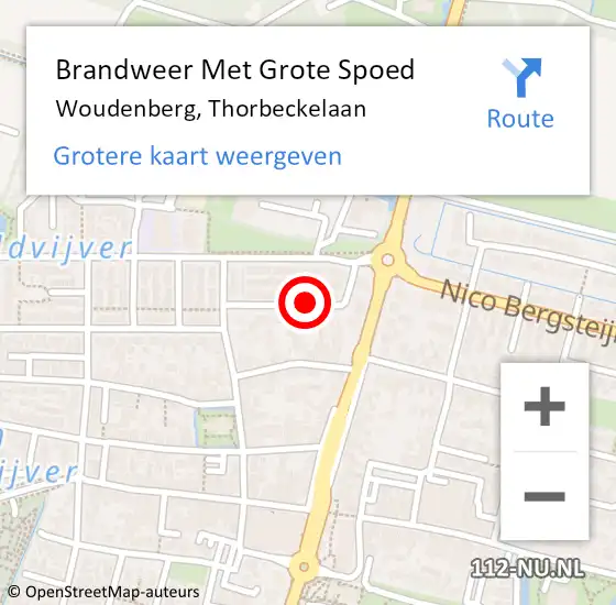 Locatie op kaart van de 112 melding: Brandweer Met Grote Spoed Naar Woudenberg, Thorbeckelaan op 10 oktober 2024 09:59