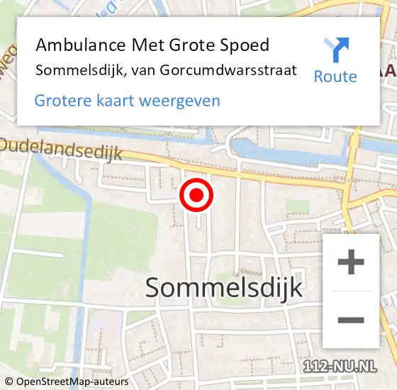 Locatie op kaart van de 112 melding: Ambulance Met Grote Spoed Naar Sommelsdijk, van Gorcumdwarsstraat op 10 oktober 2024 10:47