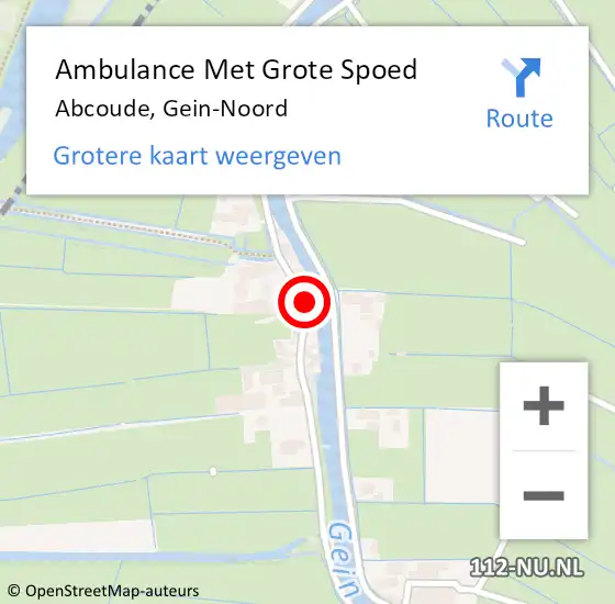 Locatie op kaart van de 112 melding: Ambulance Met Grote Spoed Naar Abcoude, Gein-Noord op 10 oktober 2024 10:53