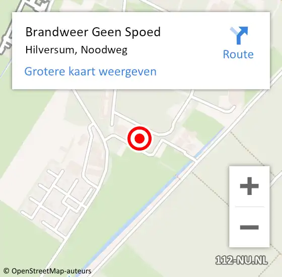 Locatie op kaart van de 112 melding: Brandweer Geen Spoed Naar Hilversum, Noodweg op 10 oktober 2024 12:00