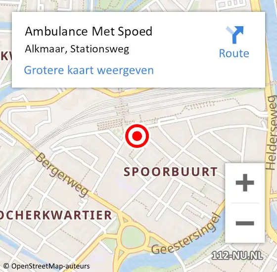 Locatie op kaart van de 112 melding: Ambulance Met Spoed Naar Alkmaar, Stationsweg op 10 oktober 2024 12:12