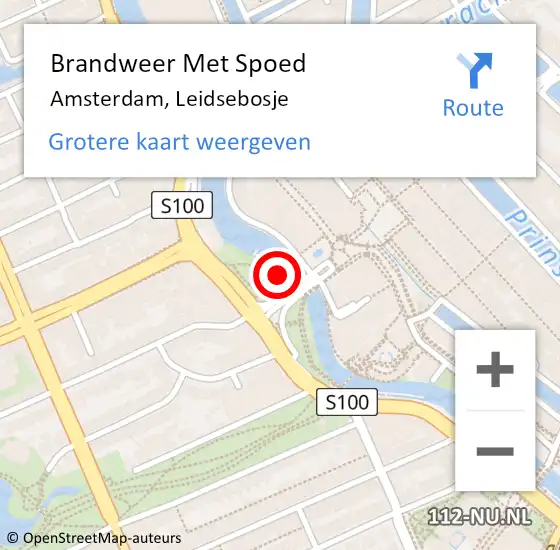 Locatie op kaart van de 112 melding: Brandweer Met Spoed Naar Amsterdam, Leidsebosje op 10 oktober 2024 12:30