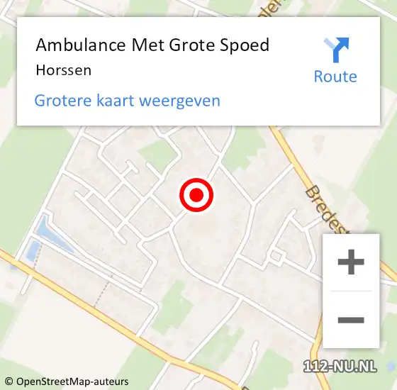 Locatie op kaart van de 112 melding: Ambulance Met Grote Spoed Naar Horssen op 10 oktober 2024 12:39