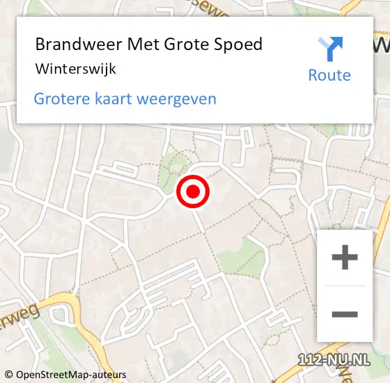 Locatie op kaart van de 112 melding: Brandweer Met Grote Spoed Naar Winterswijk op 10 oktober 2024 13:08