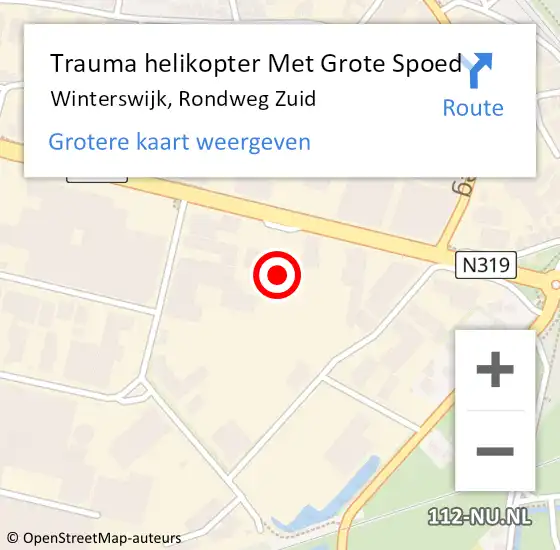 Locatie op kaart van de 112 melding: Trauma helikopter Met Grote Spoed Naar Winterswijk, Rondweg Zuid op 10 oktober 2024 13:09