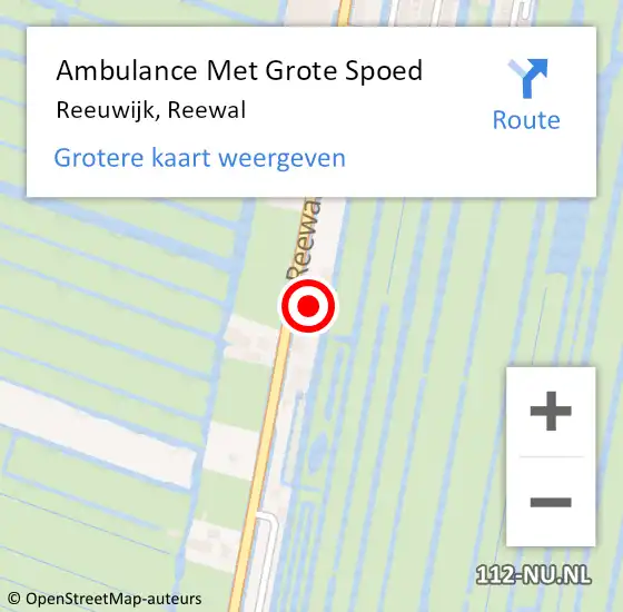 Locatie op kaart van de 112 melding: Ambulance Met Grote Spoed Naar Reeuwijk, Reewal op 10 oktober 2024 13:13