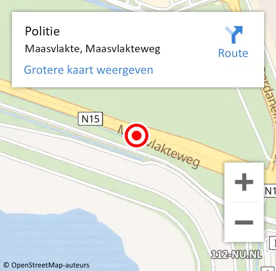 Locatie op kaart van de 112 melding: Politie Maasvlakte, Maasvlakteweg op 10 oktober 2024 13:45