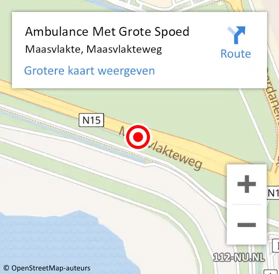 Locatie op kaart van de 112 melding: Ambulance Met Grote Spoed Naar Maasvlakte, Maasvlakteweg op 10 oktober 2024 13:52