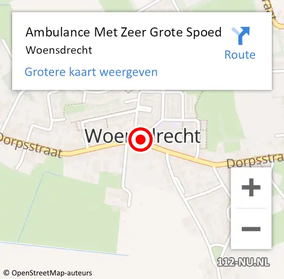 Locatie op kaart van de 112 melding: Ambulance Met Zeer Grote Spoed Naar Woensdrecht op 10 oktober 2024 14:22