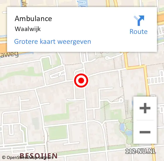 Locatie op kaart van de 112 melding: Ambulance Waalwijk op 10 oktober 2024 14:25