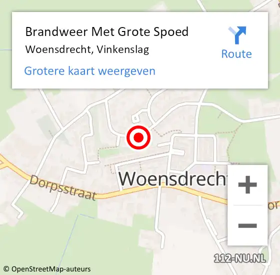 Locatie op kaart van de 112 melding: Brandweer Met Grote Spoed Naar Woensdrecht, Vinkenslag op 10 oktober 2024 14:36