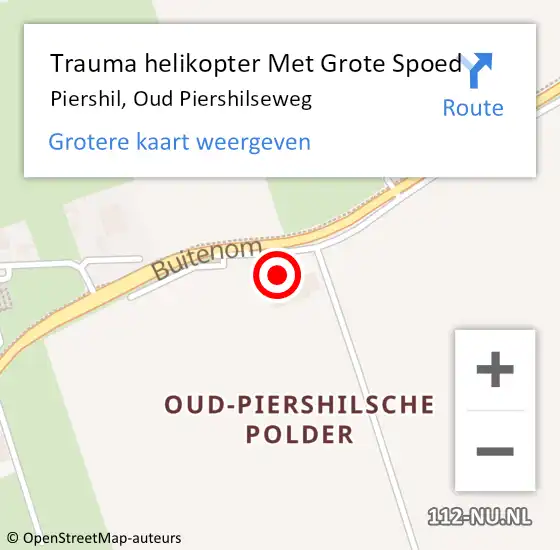 Locatie op kaart van de 112 melding: Trauma helikopter Met Grote Spoed Naar Piershil, Oud Piershilseweg op 10 oktober 2024 14:36