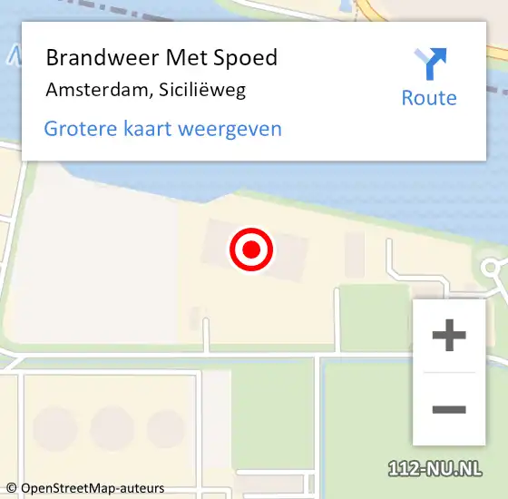 Locatie op kaart van de 112 melding: Brandweer Met Spoed Naar Amsterdam, Siciliëweg op 10 oktober 2024 14:41