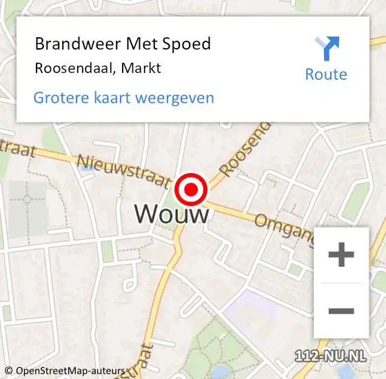 Locatie op kaart van de 112 melding: Brandweer Met Spoed Naar Roosendaal, Markt op 10 oktober 2024 15:01