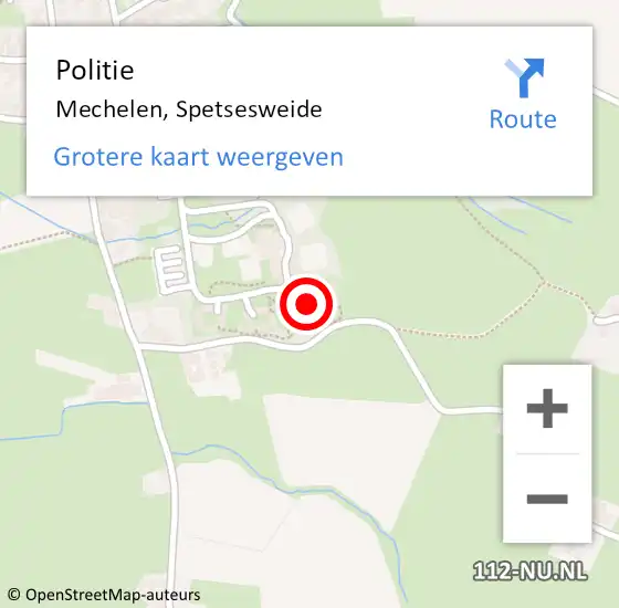 Locatie op kaart van de 112 melding: Politie Mechelen, Spetsesweide op 10 oktober 2024 15:30