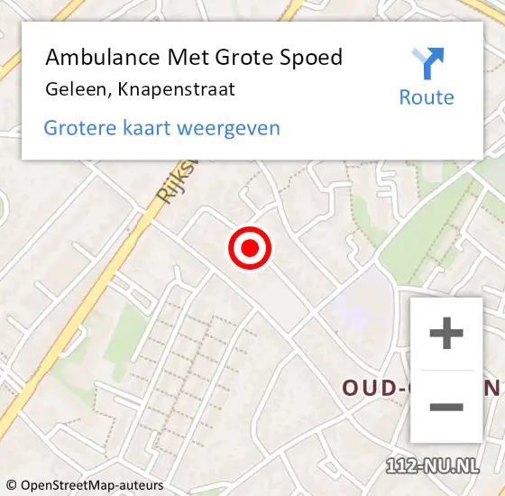 Locatie op kaart van de 112 melding: Ambulance Met Grote Spoed Naar Geleen, Knapenstraat op 23 oktober 2014 00:16