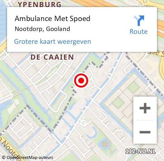 Locatie op kaart van de 112 melding: Ambulance Met Spoed Naar Nootdorp, Gooland op 10 oktober 2024 15:59