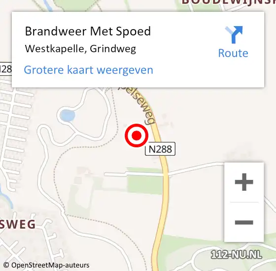 Locatie op kaart van de 112 melding: Brandweer Met Spoed Naar Westkapelle, Grindweg op 10 oktober 2024 16:38