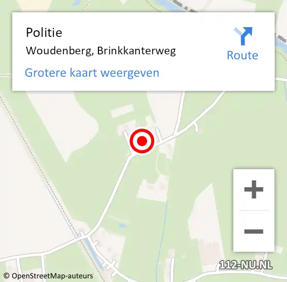 Locatie op kaart van de 112 melding: Politie Woudenberg, Brinkkanterweg op 10 oktober 2024 16:47