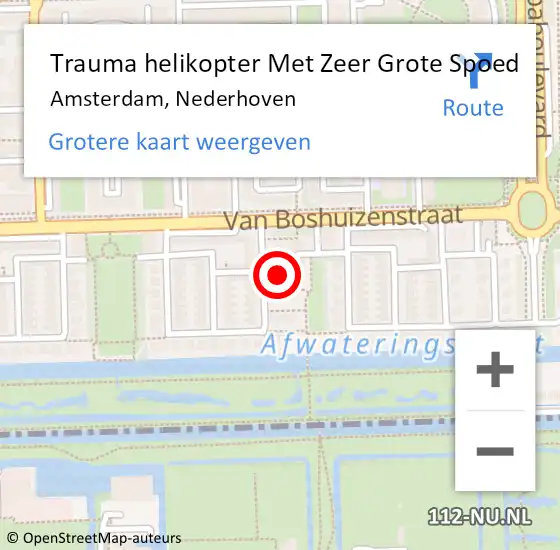 Locatie op kaart van de 112 melding: Trauma helikopter Met Zeer Grote Spoed Naar Amsterdam, Nederhoven op 10 oktober 2024 17:24