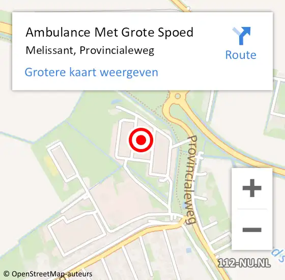 Locatie op kaart van de 112 melding: Ambulance Met Grote Spoed Naar Melissant, Provincialeweg op 10 oktober 2024 17:50