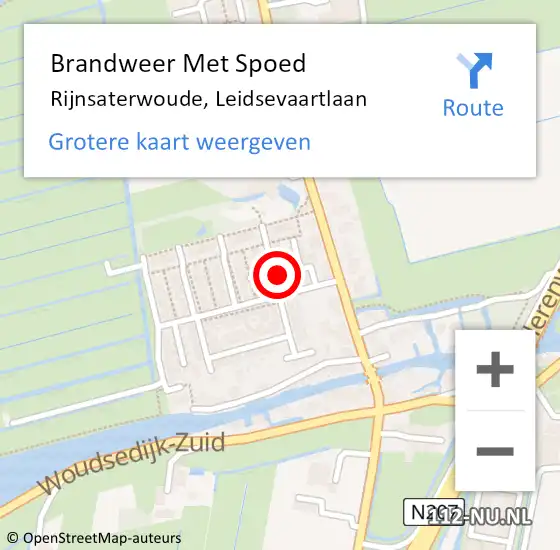 Locatie op kaart van de 112 melding: Brandweer Met Spoed Naar Rijnsaterwoude, Leidsevaartlaan op 10 oktober 2024 18:08