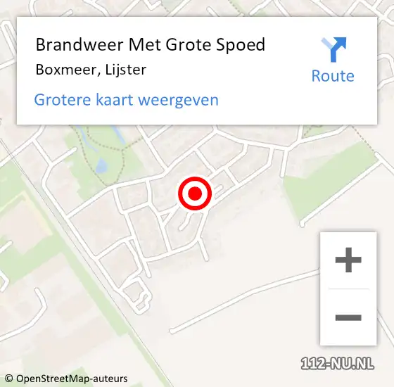 Locatie op kaart van de 112 melding: Brandweer Met Grote Spoed Naar Boxmeer, Lijster op 10 oktober 2024 19:12