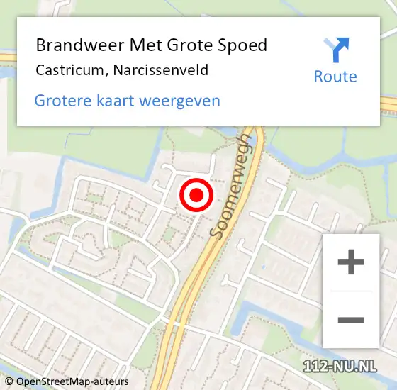 Locatie op kaart van de 112 melding: Brandweer Met Grote Spoed Naar Castricum, Narcissenveld op 10 oktober 2024 19:35