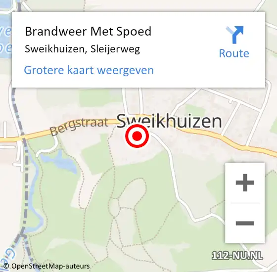 Locatie op kaart van de 112 melding: Brandweer Met Spoed Naar Sweikhuizen, Sleijerweg op 10 oktober 2024 19:54