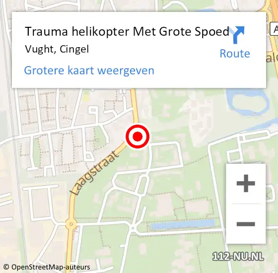 Locatie op kaart van de 112 melding: Trauma helikopter Met Grote Spoed Naar Vught, Cingel op 10 oktober 2024 20:02