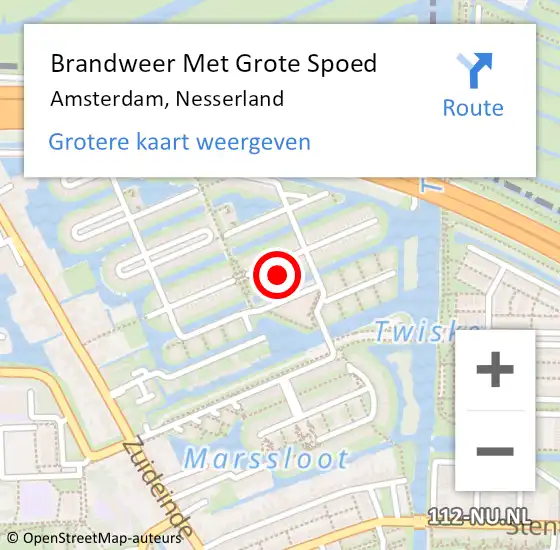 Locatie op kaart van de 112 melding: Brandweer Met Grote Spoed Naar Amsterdam, Nesserland op 10 oktober 2024 20:28