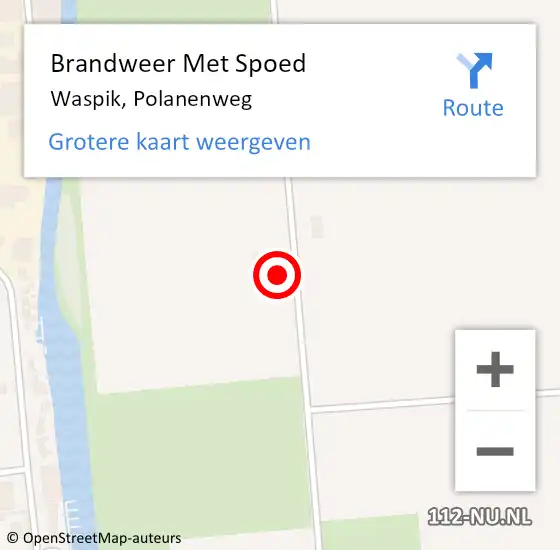 Locatie op kaart van de 112 melding: Brandweer Met Spoed Naar Waspik, Polanenweg op 10 oktober 2024 21:05