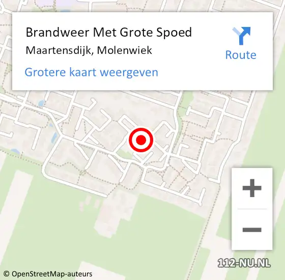 Locatie op kaart van de 112 melding: Brandweer Met Grote Spoed Naar Maartensdijk, Molenwiek op 10 oktober 2024 23:14