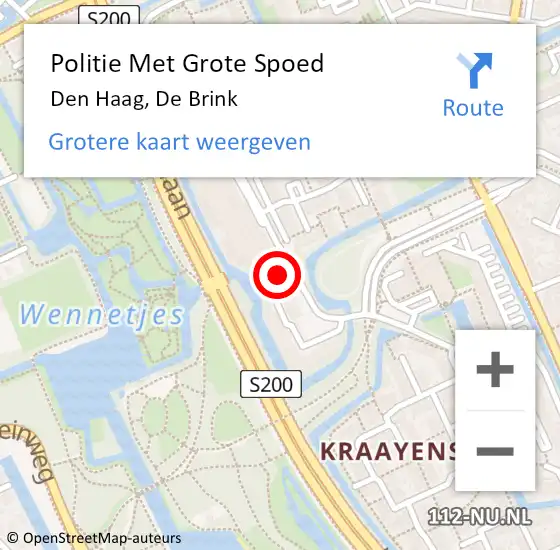 Locatie op kaart van de 112 melding: Politie Met Grote Spoed Naar Den Haag, De Brink op 11 oktober 2024 00:46