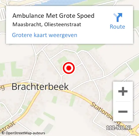 Locatie op kaart van de 112 melding: Ambulance Met Grote Spoed Naar Maasbracht, Oliesteenstraat op 11 oktober 2024 01:27