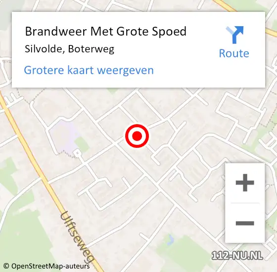 Locatie op kaart van de 112 melding: Brandweer Met Grote Spoed Naar Silvolde, Boterweg op 11 oktober 2024 02:40