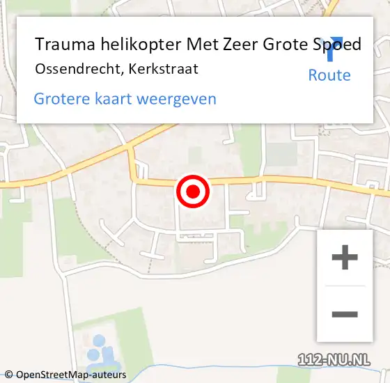 Locatie op kaart van de 112 melding: Trauma helikopter Met Zeer Grote Spoed Naar Ossendrecht, Kerkstraat op 11 oktober 2024 04:06