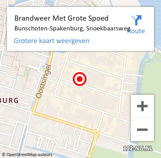 Locatie op kaart van de 112 melding: Brandweer Met Grote Spoed Naar Bunschoten-Spakenburg, Snoekbaarsweg op 11 oktober 2024 04:28