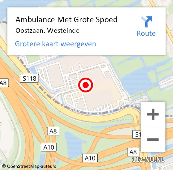 Locatie op kaart van de 112 melding: Ambulance Met Grote Spoed Naar Oostzaan, Westeinde op 11 oktober 2024 07:26