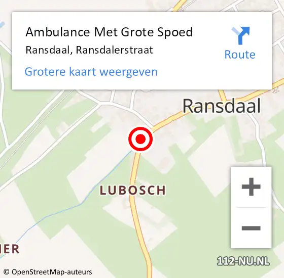 Locatie op kaart van de 112 melding: Ambulance Met Grote Spoed Naar Ransdaal, Ransdalerstraat op 23 oktober 2014 03:51