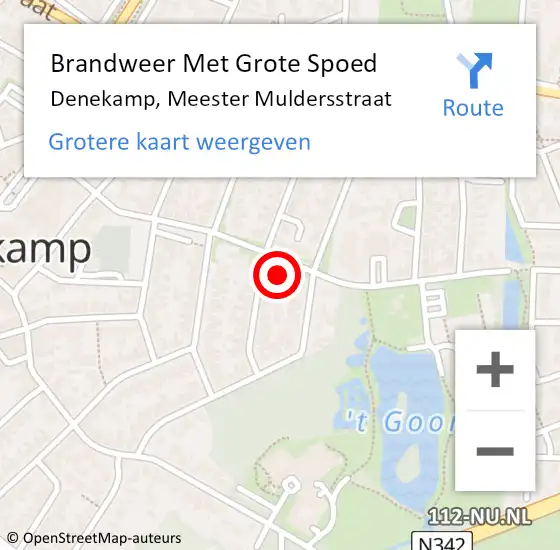 Locatie op kaart van de 112 melding: Brandweer Met Grote Spoed Naar Denekamp, Meester Muldersstraat op 11 oktober 2024 09:10