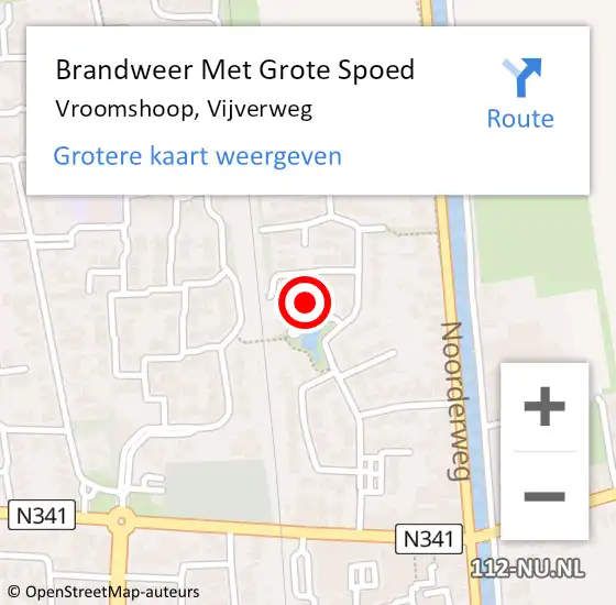 Locatie op kaart van de 112 melding: Brandweer Met Grote Spoed Naar Vroomshoop, Vijverweg op 11 oktober 2024 09:13