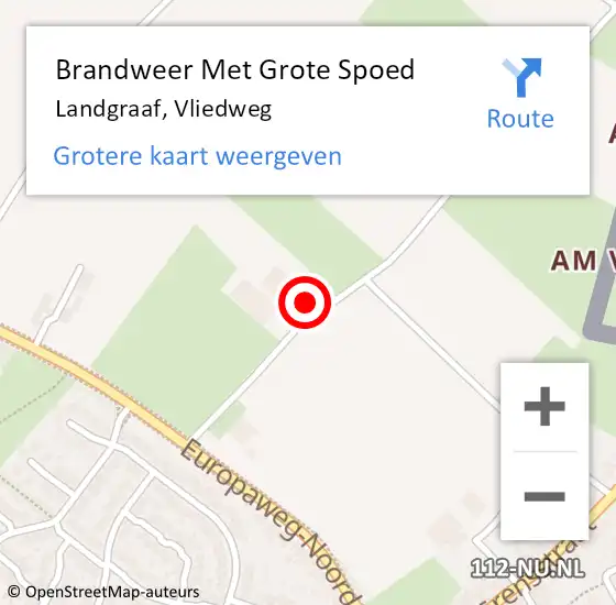 Locatie op kaart van de 112 melding: Brandweer Met Grote Spoed Naar Landgraaf, Vliedweg op 11 oktober 2024 09:30