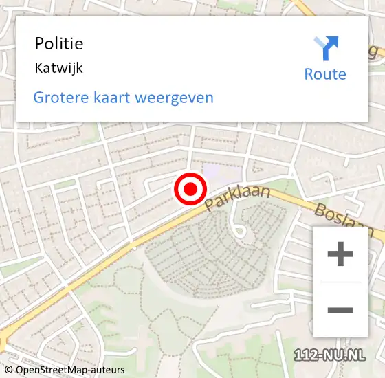 Locatie op kaart van de 112 melding: Politie Katwijk op 11 oktober 2024 09:51