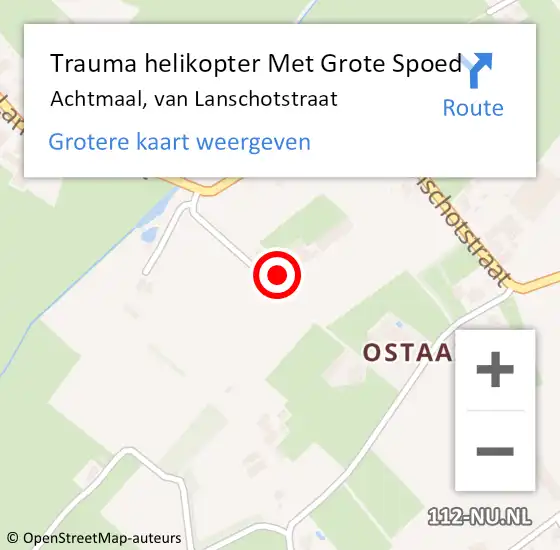 Locatie op kaart van de 112 melding: Trauma helikopter Met Grote Spoed Naar Achtmaal, van Lanschotstraat op 11 oktober 2024 10:17