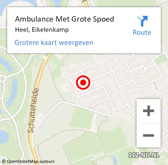 Locatie op kaart van de 112 melding: Ambulance Met Grote Spoed Naar Heel, Eikelenkamp op 23 oktober 2014 04:53