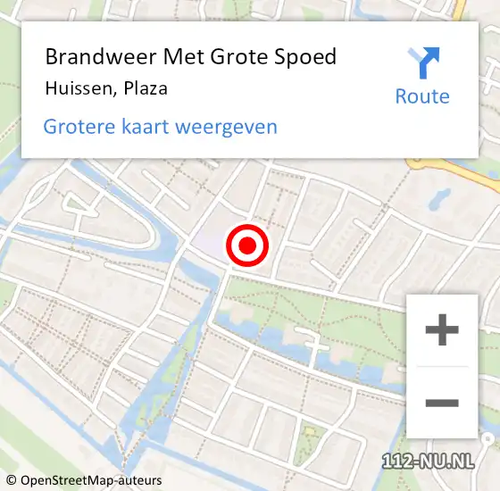 Locatie op kaart van de 112 melding: Brandweer Met Grote Spoed Naar Huissen, Plaza op 11 oktober 2024 10:56