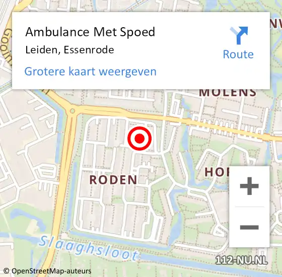 Locatie op kaart van de 112 melding: Ambulance Met Spoed Naar Voorhout, Essenrode op 11 oktober 2024 11:28